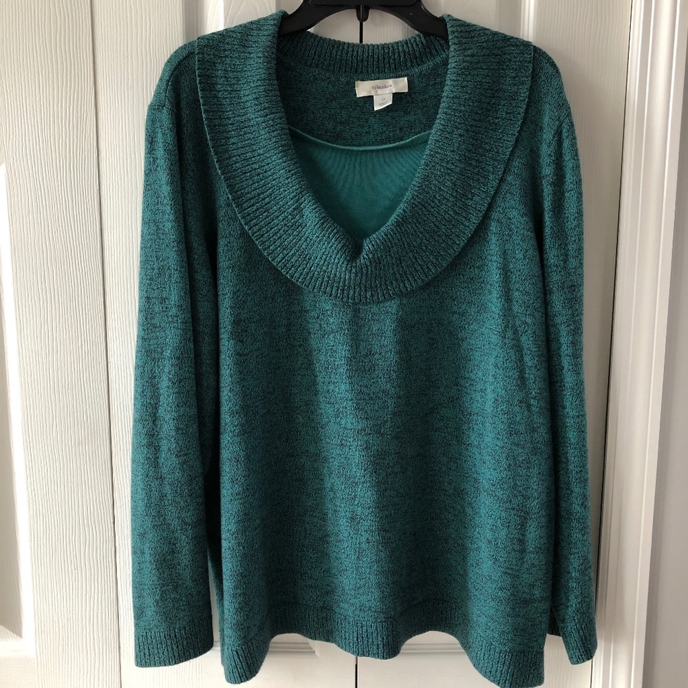 CJ Banks, 2X, Womens' Cowl neck sweater, VGUC